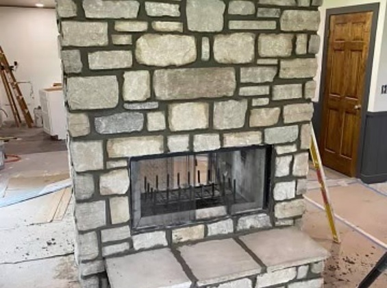 Linked image of Stone Fireplace installation with insert